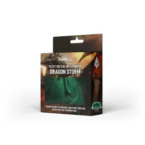 MDG Velvet Compartment Dice Bag with Pockets: Dragon Storm Green Dragon Scales