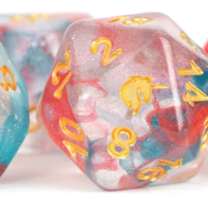 MDG Unicorn Resin Polyhedral Dice Set - Astral Swell
