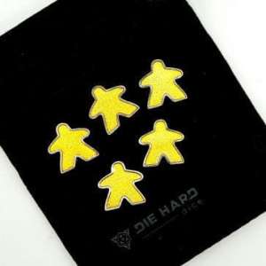 Metal Meeples: Platinum Topaz Set of 5 with bag
