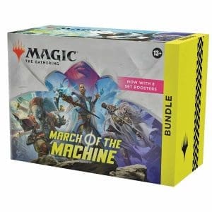 Magic: The Gathering March of the Machine Bundle box, highlighting the mechanical wonders of the MTG universe.