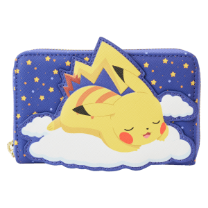 A zip-around wallet featuring sleeping Pikachu and friends from Pokémon.
