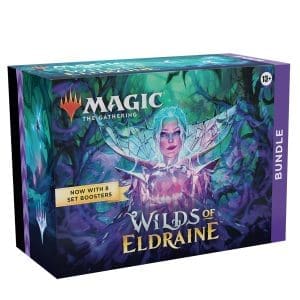 Magic: The Gathering Wilds of Eldraine Bundle box, encompassing fairy-tale inspired cards for MTG enthusiasts.
