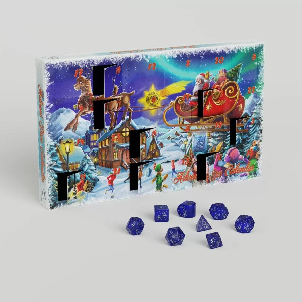 Q Workshop Advent Dice Calendar #04, featuring a variety of dice for tabletop gaming.