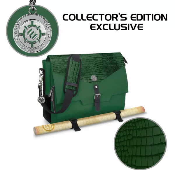 Collector's Edition green Enhance Tabletop RPG Player's Bag designed for storing game accessories."