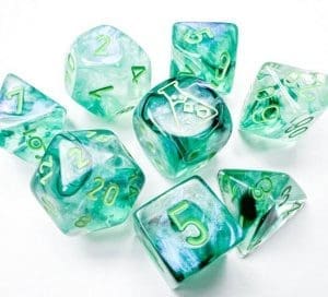 Chessex-Polyhedral-7-Die-Set-Borealis-Kelp-Light-Green
