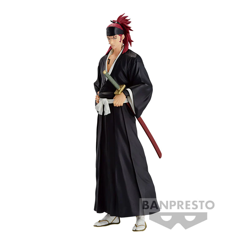 Banpresto Bleach Solid and Souls Renji Abarai figure (BP88134L), showcasing the dynamic pose and intricate details.