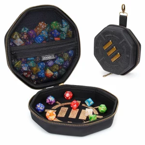 Black RPG Dice Case from the Enhance Tabletop Series, designed for secure dice storage and transport.