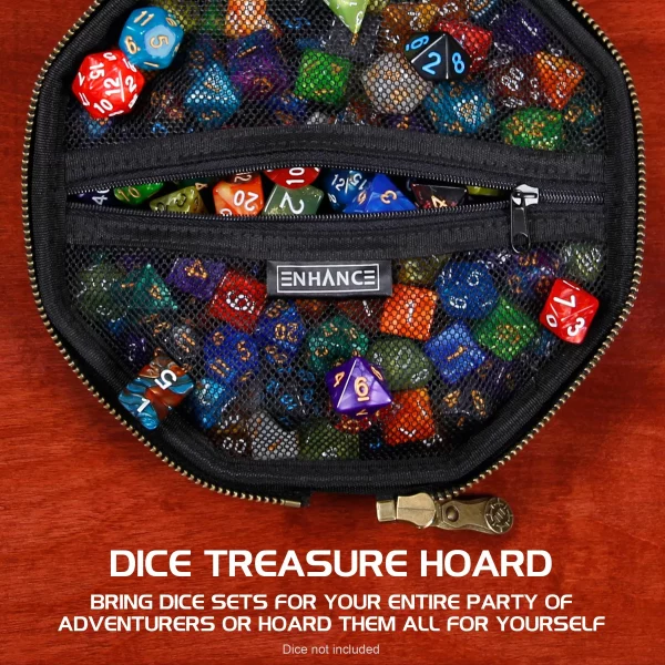 Black RPG Dice Case from the Enhance Tabletop Series, designed for secure dice storage and transport.