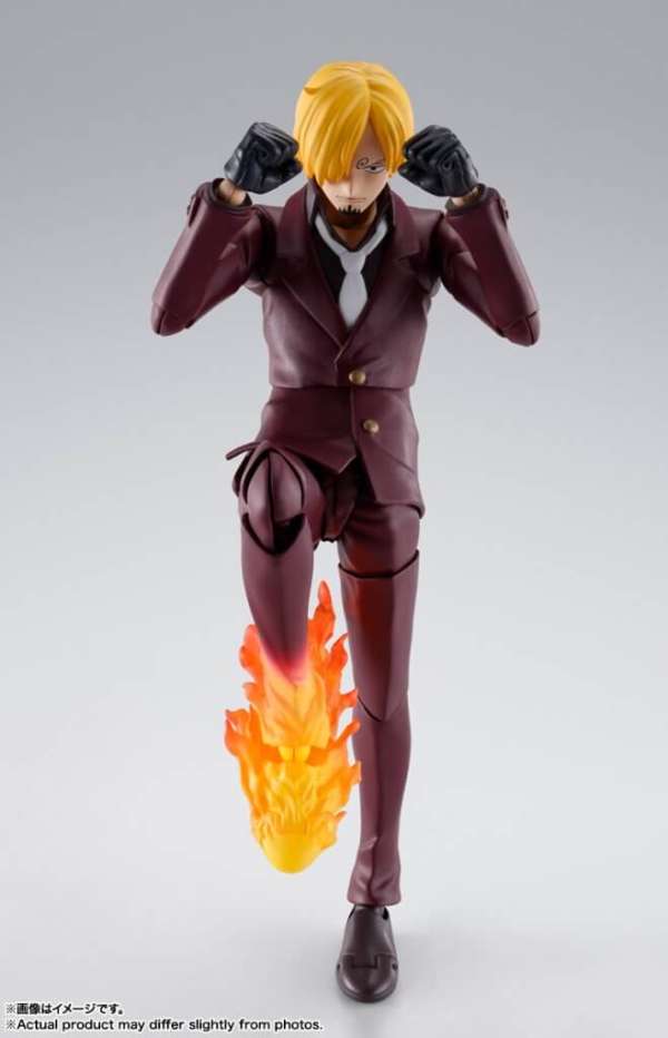 S.H.Figuarts Sanji -The Raid On Onigashima- figure, featuring dynamic pose and detailed craftsmanship.