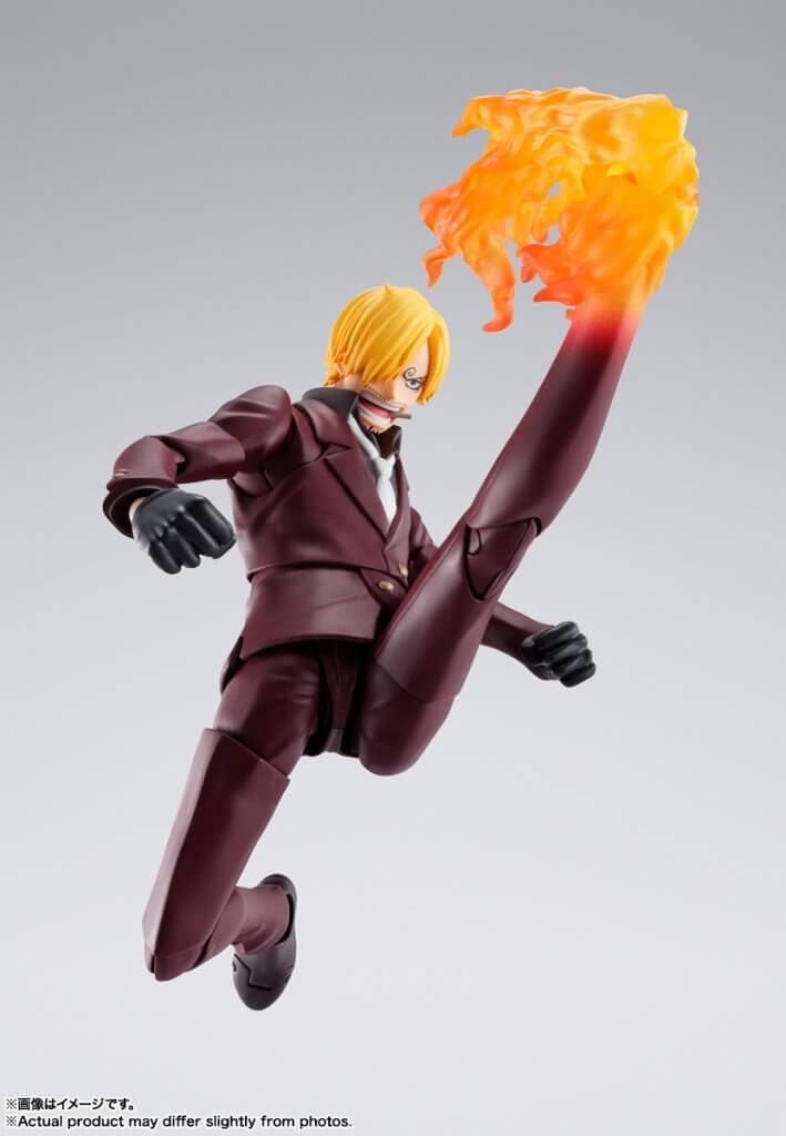 S.H.Figuarts Sanji -The Raid On Onigashima- figure, featuring dynamic pose and detailed craftsmanship.