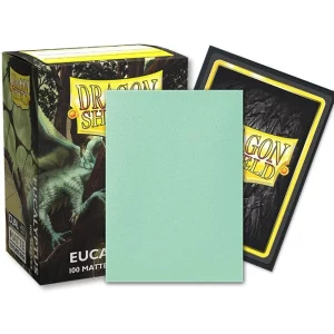Dragon Shield Standard Size Dual Matte Eucalyptus Green Lehel Sleeves, Box of 100, offering superior card protection.