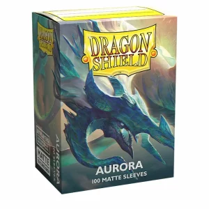 Dragon Shield Aurora Matte Sleeves, Box of 100, offering premium protection with a unique aurora color finish.
