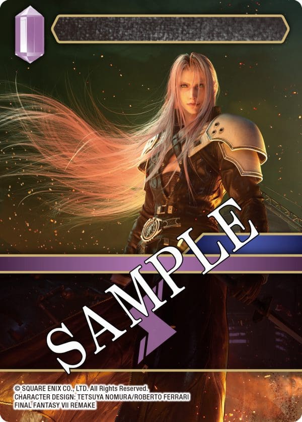 Final Fantasy TCG Two Player Starter Set featuring iconic characters Cloud and Sephiroth, ideal for fans and card game enthusiasts.