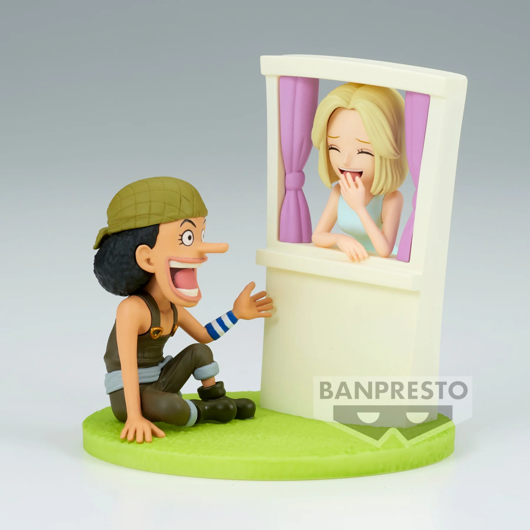 One Piece World Collectable Figure Log Stories featuring Usopp & Kaya, capturing a memorable scene from the series.