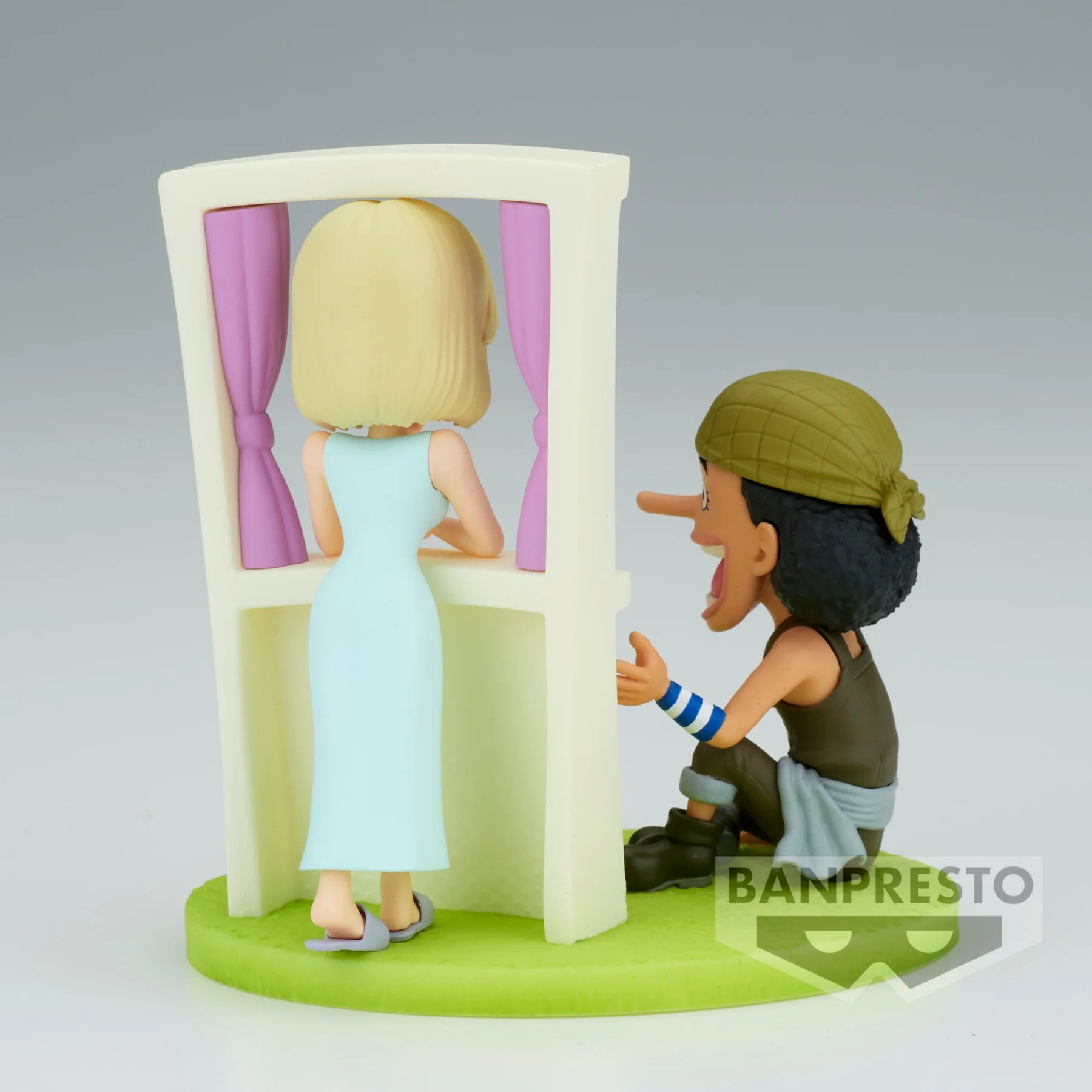 One Piece World Collectable Figure Log Stories featuring Usopp & Kaya, capturing a memorable scene from the series.