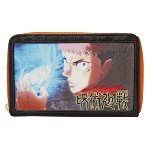 Jujutsu Kaisen Yuji Itadori Cosplay Zip Around Wallet, featuring iconic design elements from the character’s outfit."