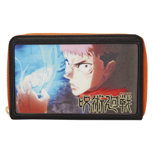 Jujutsu Kaisen Yuji Itadori Cosplay Zip Around Wallet, featuring iconic design elements from the character’s outfit."