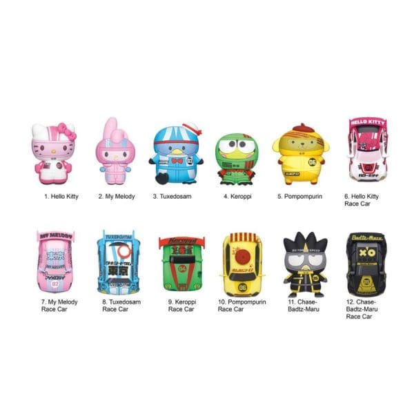 Hello Kitty 3D Foam Bag Clips Series 3 Blind Bags Display of 24, featuring a variety of adorable Hello Kitty character designs."