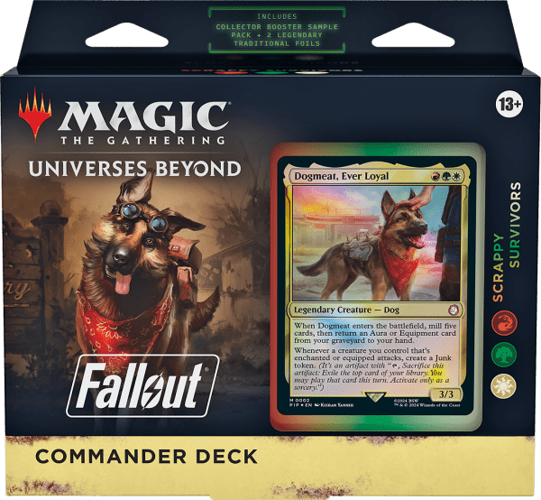 MAGIC: THE GATHERING – FALLOUT COMMANDER DECKS, featuring unique crossover artwork and themes from the Fallout universe.