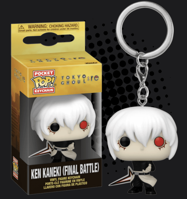 Tokyo Ghoul:re Ken Kaneki (Final Battle) Pocket Pop! Keychain, capturing the protagonist in his powerful final battle appearance.