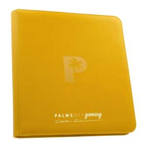 Collector's Series 12 Pocket Zip Trading Card Binder in bright yellow, offering optimal organization and protection for your trading cards.