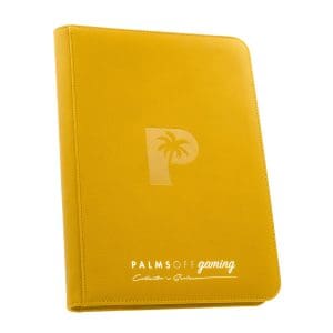 Collector's Series 9 Pocket Zip Trading Card Binder in vibrant yellow, perfect for organizing and protecting your valuable trading card collection.
