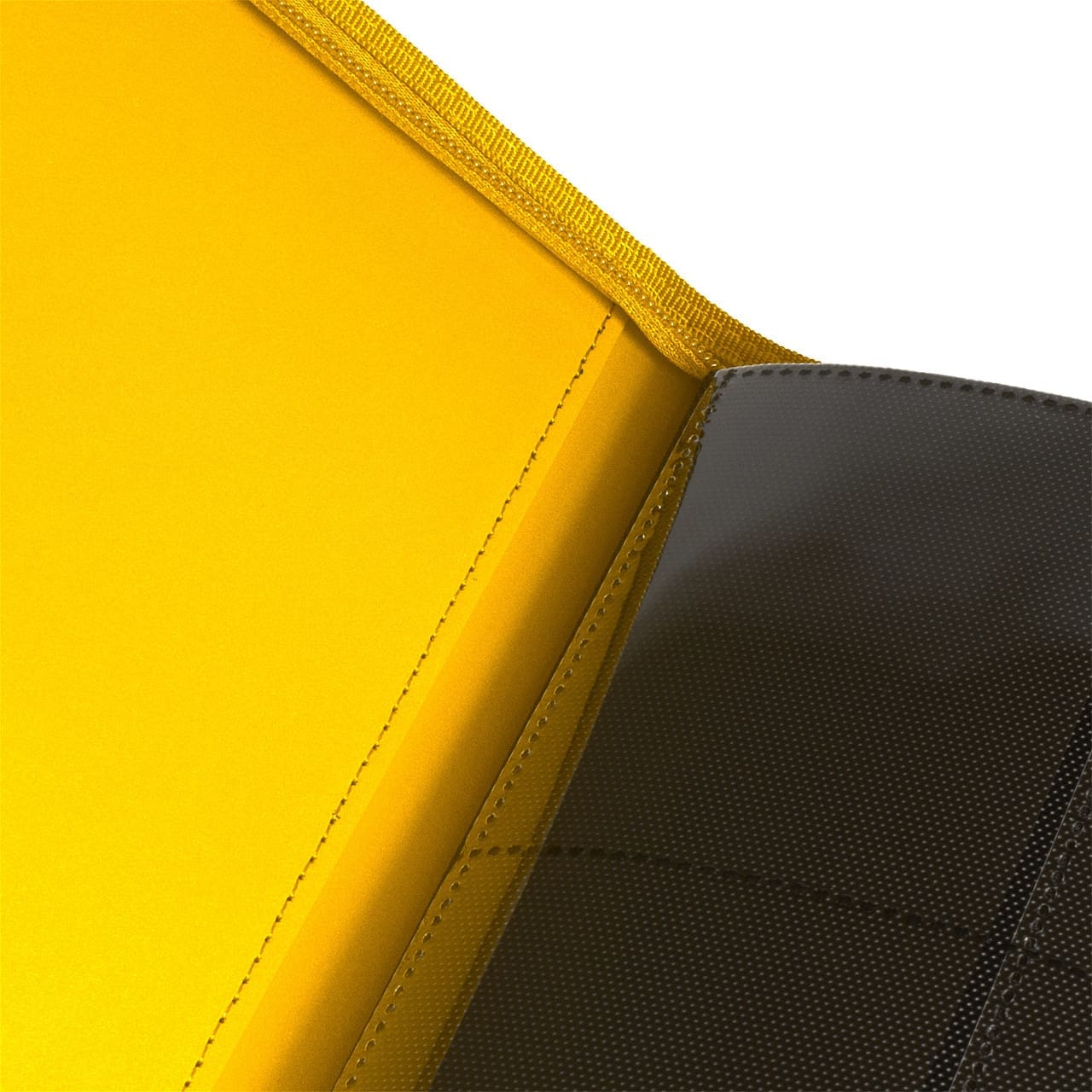 Collector's Series 12 Pocket Zip Trading Card Binder in bright yellow, offering optimal organization and protection for your trading cards.