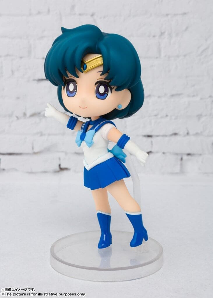 "Figuarts Mini Sailor Mercury Reissue figure, capturing the genius and grace of the guardian of water and intelligence in detailed miniature form."