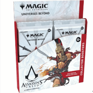 Magic Assassin's Creed Collector Booster Display with exclusive premium cards.