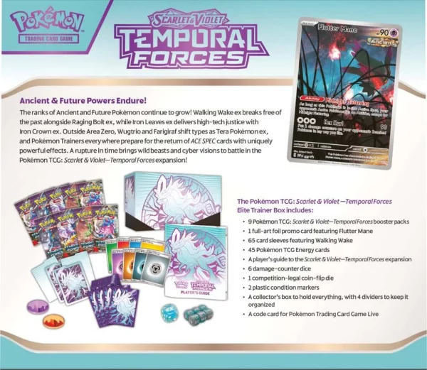 Scarlet & Violet 5 Temporal Forces Elite Trainer Box with Exclusive Pokémon TCG Accessories