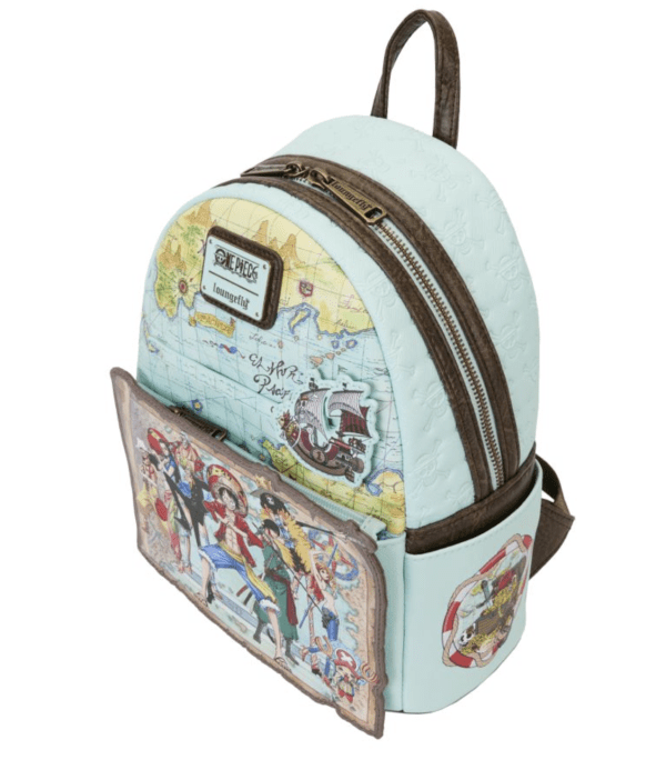 Navigate Your Style with the One Piece Luffy and Gang Map Mini Loungefly Backpack