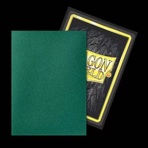 Box of 100 Standard Size Dual Matte Dragon Shield Metallic Green Sleeves