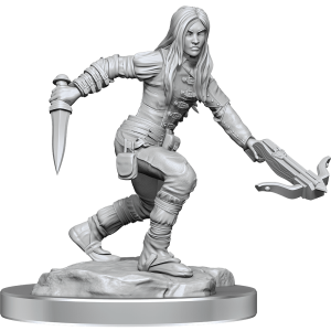 Unpainted Half-Elf Rogue Female Miniature from Nolzur’s Marvelous Miniatures series