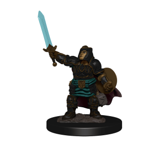Premium Painted Dwarf Paladin Female Figure posed heroically with warhammer