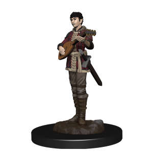 Premium Painted Half-Elf Bard Female Figure playing the lute
