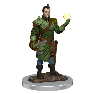 Premium Painted Half-Elf Bard Male Figure playing a mandolin