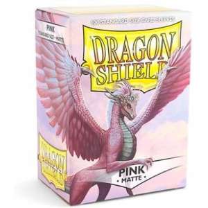 Box of 100 matte Pink Dragon Shield Sleeves for trading cards
