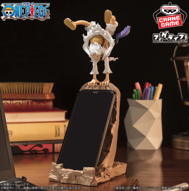 One Piece Monkey D. Luffy Gear 5 Figure Phone Stand – Official Collectible