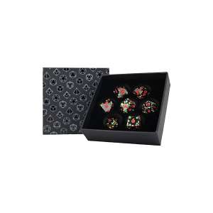 LPG Dice Set – Inscribed Hex Neon Polyhedral Dicev