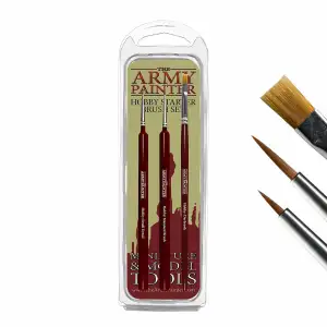 Army Painter Hobby Starter Brush Set – 3 Essential Miniature Brushesv