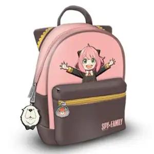 Spy X Family Anya Fashion Backpack – PU mini backpack with Anya appliqués and hair-cone ears