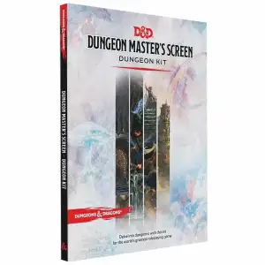 D&D Dungeon Master's Screen: Dungeon Kit with accessories including geomorph cards and condition cards.
