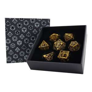 LPG Hollow Dragon RPG Dice Set in Ancient Bronze