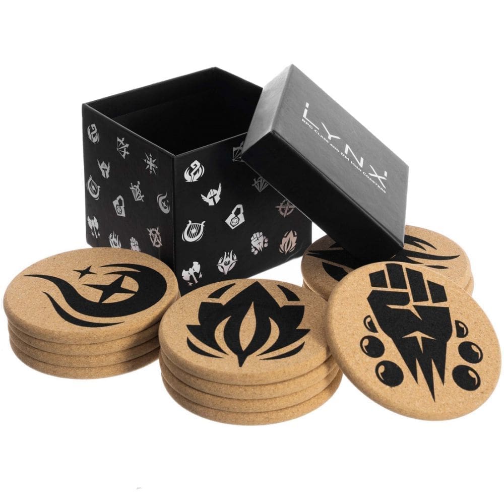 Wooden RPG Class & DM Icon Coasters – Set of 13
