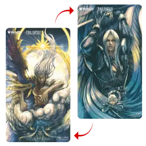 Final Fantasy Sephiroth Playmat – Double-Sided MTG Playmat featuring Fabled SOLDIER and One-Winged Angel versions