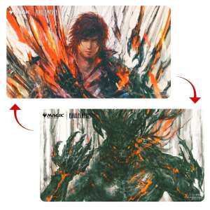 MTG FINAL FANTASY Double-Sided Playmat featuring Clive and Ifrit in full-colour art