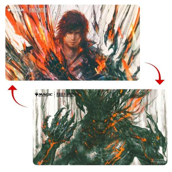 MTG FINAL FANTASY Double-Sided Playmat featuring Clive and Ifrit in full-colour art
