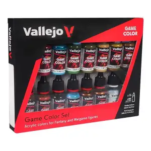 Vallejo Game Colour Paint Set – 16 Colours for Miniature Painting