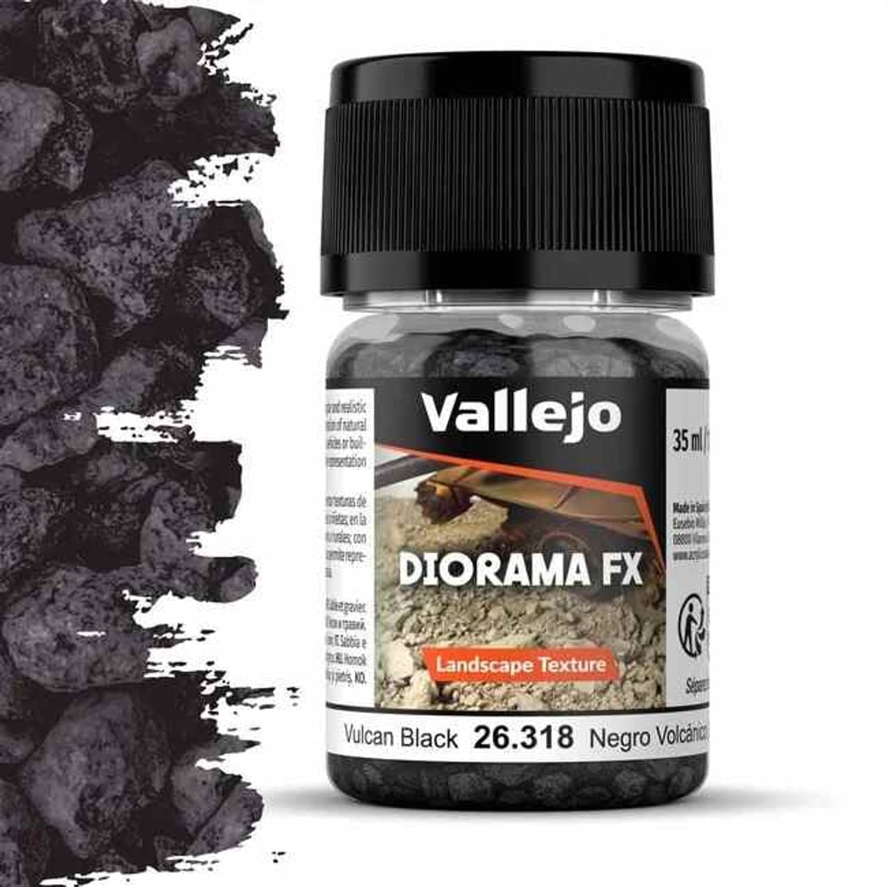 Vallejo Diorama FX Vulcan Black 35ml Texture Paste