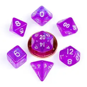 FanRoll Stardust Purple Acrylic Dice Set – 7 RPG Dice